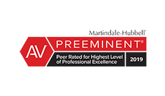 Martindale-Hubbell | AV Preeminent | Peer Rated For Highest Level Of Professional Excellence | 2019