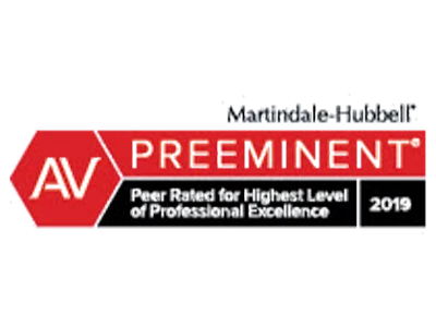 Martindale-Hubbell AV Preeminent Peer rated for Highest Level of Professional Excellence | 2019